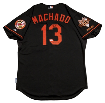 2014 Manny Machado Game Used and Signed Baltimore Orioles Black Jersey (PSA/DNA)